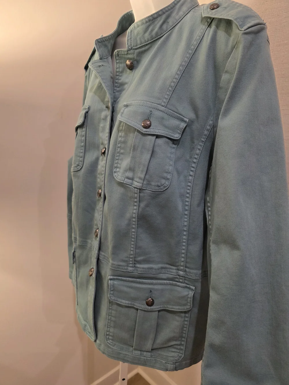 Talbots Utility Button-Front Jacket in Sage Green Size 2X - Picture 11 of 16